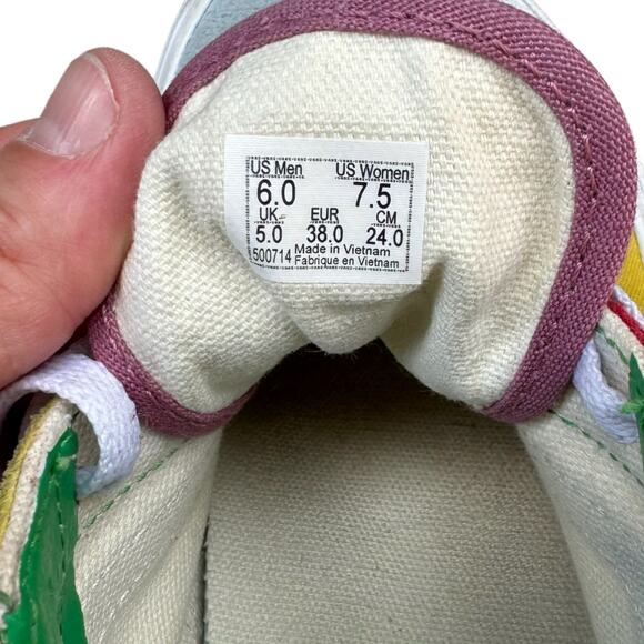 Van's Women's Old Skool Multicolor Yellow Sunshine Sneakers Style 36 - Size 7.5 - Picture 7 of 7